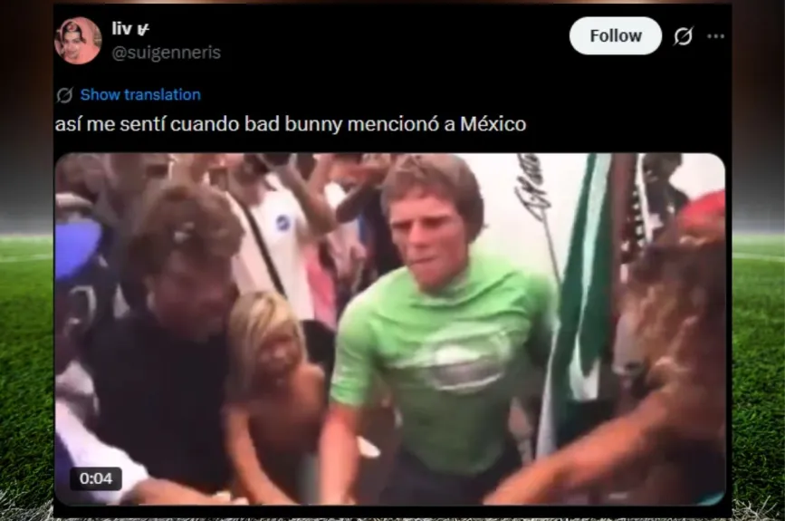 Sabes que sentiste mucha emoción al escuchar a Bad Bunny mencionar a nuestro querido país. ¡Viva México!