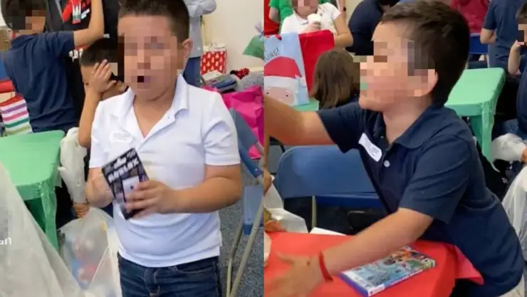 VIDEO Niño se desmaya al ver el regalo de Navidad de su amigo