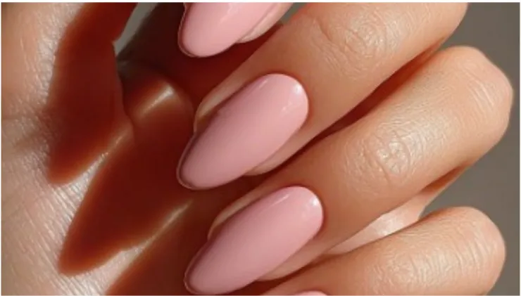 uñas color rosa glossy