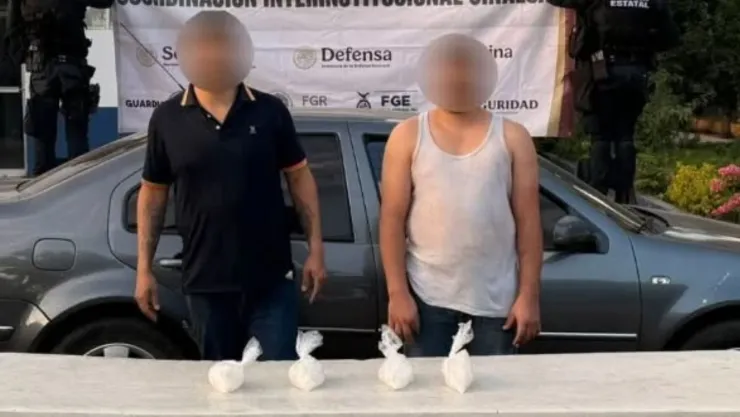 Detienen a dos hombres con droga en Vista del Lago, Culiacán
