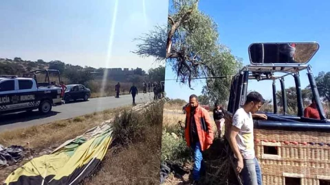 Accidente de globo aerostático deja 9 heridos en Teotihuacán