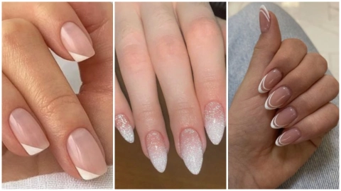 estilos de u&ntilde;as con punta blanca