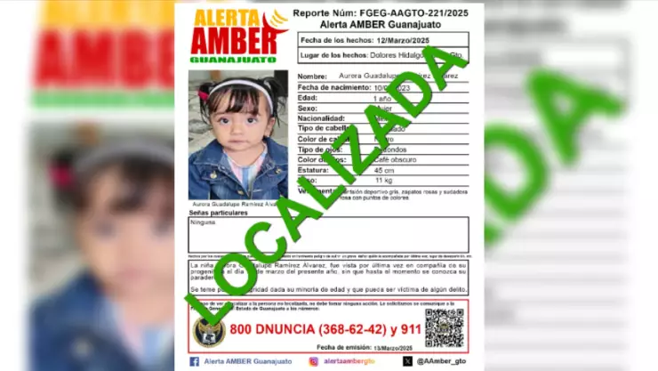 Desactivan alerta amber de niña reportada desaparecida en Dolores Hidalgo