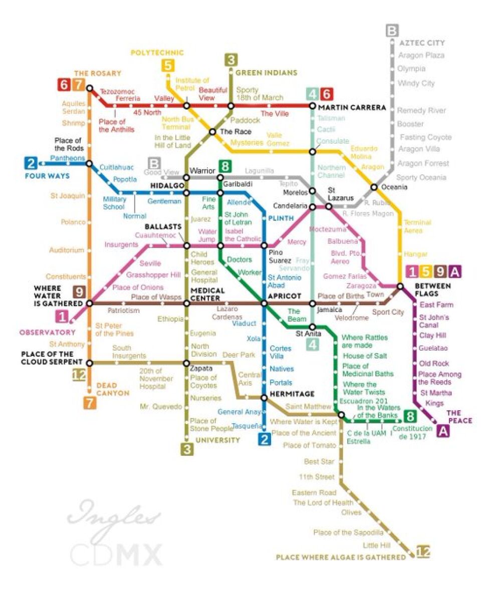 Mapa del Metro traducido al inglés