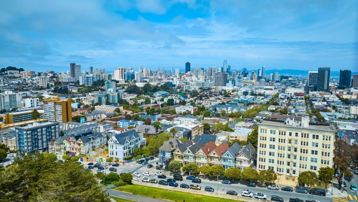 una vista panorámica del skyline en San Francisco