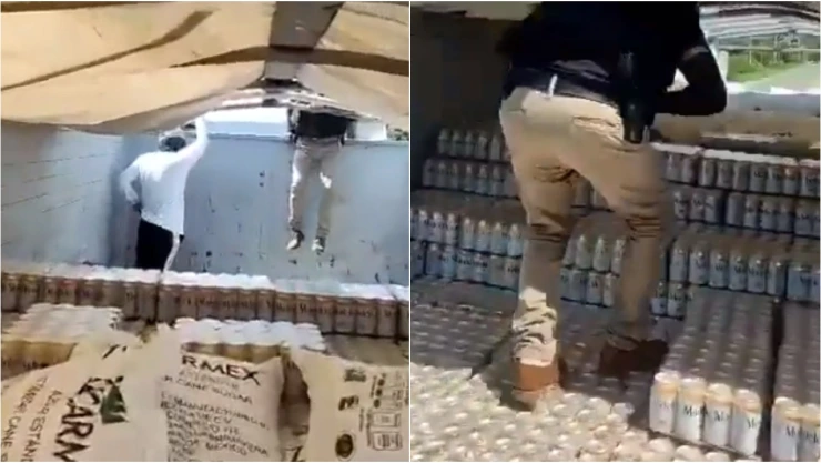 Cerveza pirata decomiso trailer asegurado Oaxaca