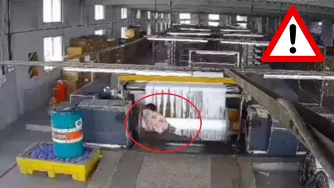 VIDEO FUERTE: Así fue como un trabajador murió al ser absorbido por una hiladora industrial en movimiento en la India