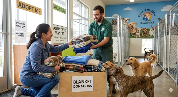 Dona tus cobijas viejas a un refugio de animales