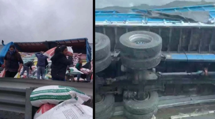 Volcadura de tráiler sobre la autopista Ciudad Mendoza–Esperanza desata rapiña en Veracruz.jpg