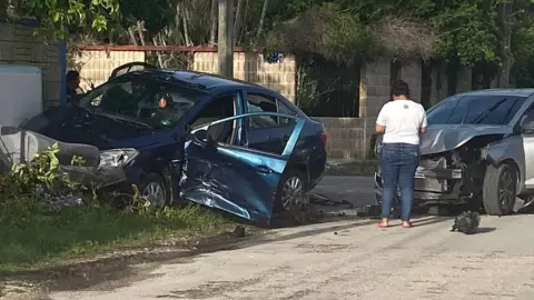 Se registra choque vehicular en la Calle 29 de Nuevo Yucatán