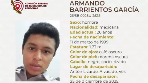 Armando Barrientos García, desaparecido en Veracruz ¿Qué sabemos de su desaparición?
