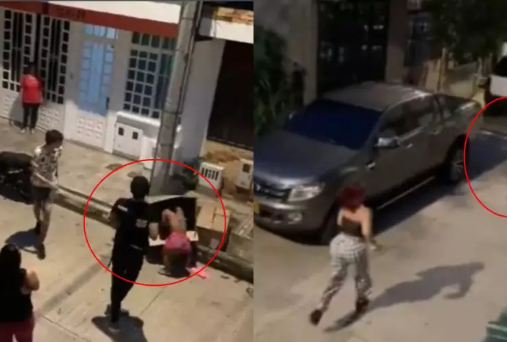 Mujer descubre infidelidad de su esposo y amante escapa en una caja; video