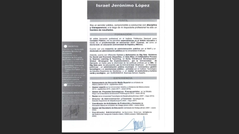 Israel Jerónimo López fue subsecretario de Educación Media Superior en Edomex
