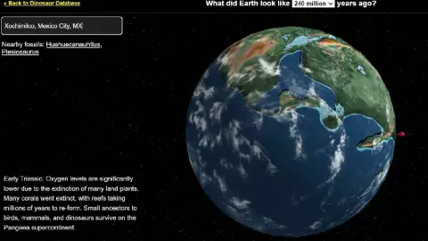 Mapa interactivo del paleontólogo Ian Webster muestra la transformación de la Tierra a los años.