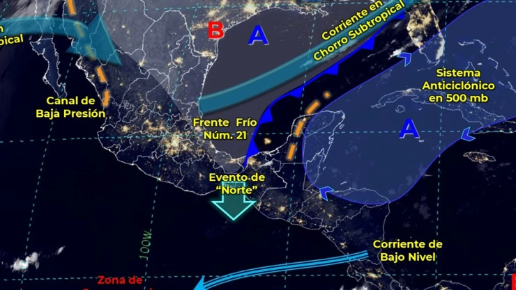 Descenso gradual por Frente Frío Clima en Veracruz, 05 de enero 2023.