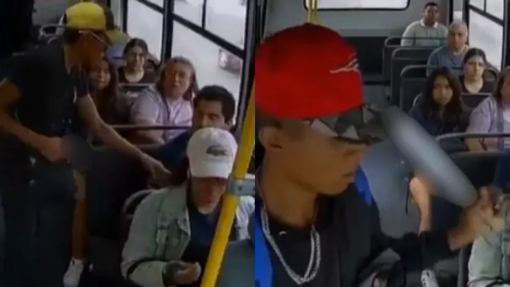 Captan en video robo en camión de pasajeros