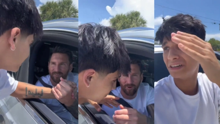 Messi le da beso a fan y las redes explotan