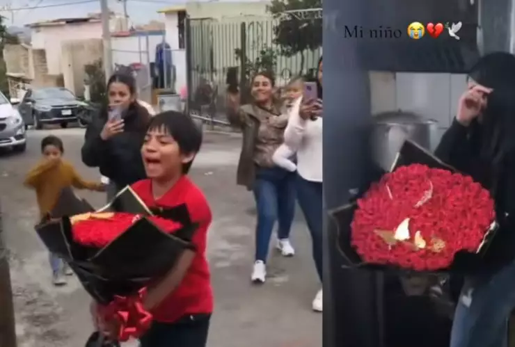¡Amor verdadero! Mujer recibe un ramo de rosas de su novio fallecido