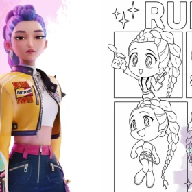 4 plantillas de Baby Rumi de Kpop Demon Hunters para imprimir y colorear que los verdaderos fans amarán