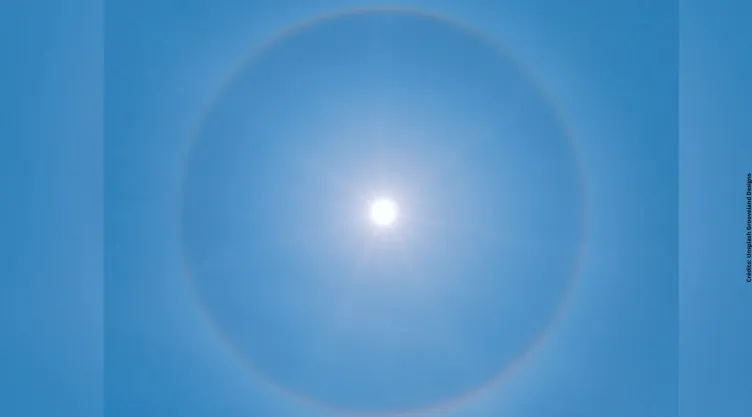 ¿Por qué se forma un halo de luz alrededor del sol?