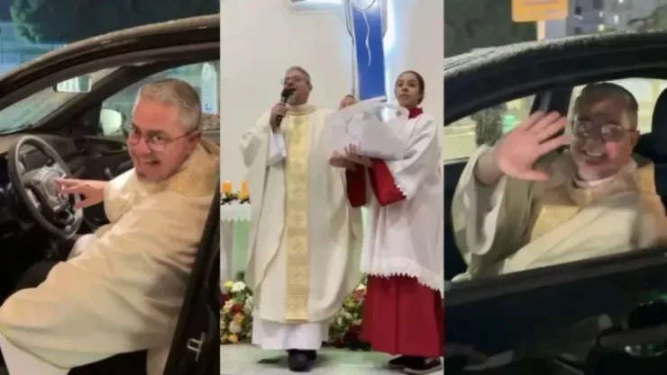 Padre Eduardo Senna gana auto en rifa que él mismo organizó en su parroquia