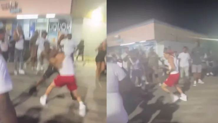 pelea gasolinera boxeador