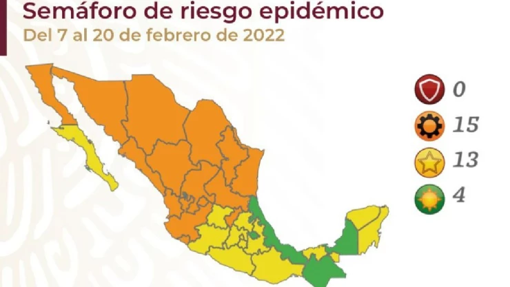 Semáforo Covid 7 al 20 febrero estados