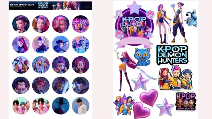Kpop Demon Hunters stickers para personalizar tu celular en diferentes formas.jpeg
