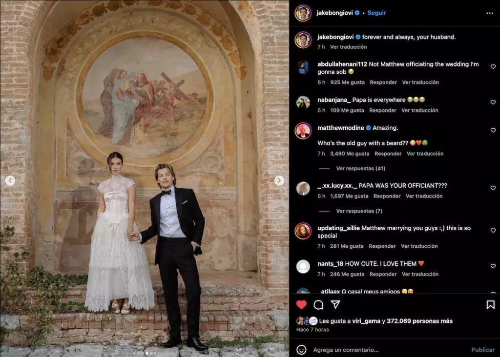 millie bobby brown y jake bongiovi boda