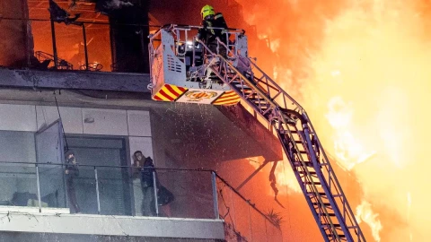 Incendio en Valencia, España