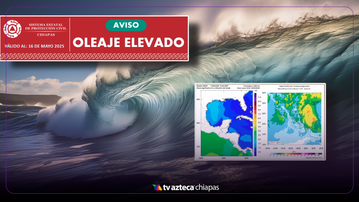 Activan alerta por fuertes olas en las costas de Chiapas