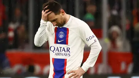 Lionel Messi se lamenta la derrota de PSG ante Bayern Múnich