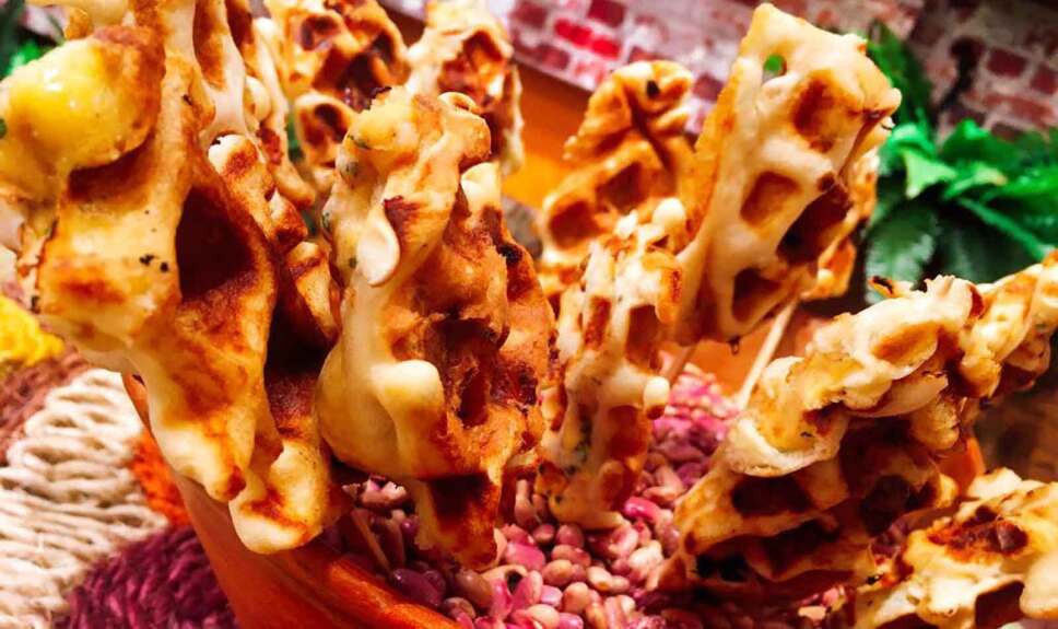 Receta Brochetas waffle de pollo Cocineros Mexicanos