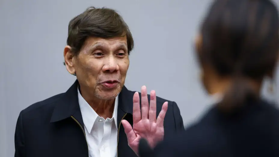 El expresidente filipino Rodrigo Duterte comparece ante la CPI en La Haya.
