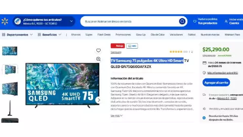 Walmart TV Samsung 75 pulgadas 4K Ultra HD Smart