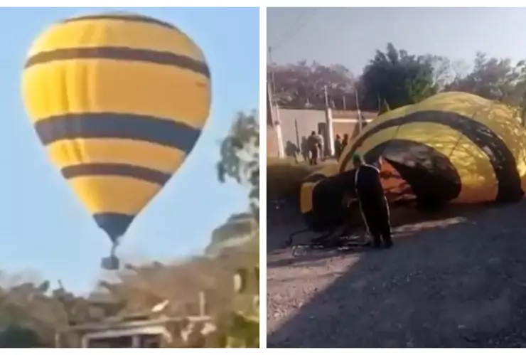 Susto en el aire: Globo aerostático aterriza de emergencia en Zacatepec, Morelos