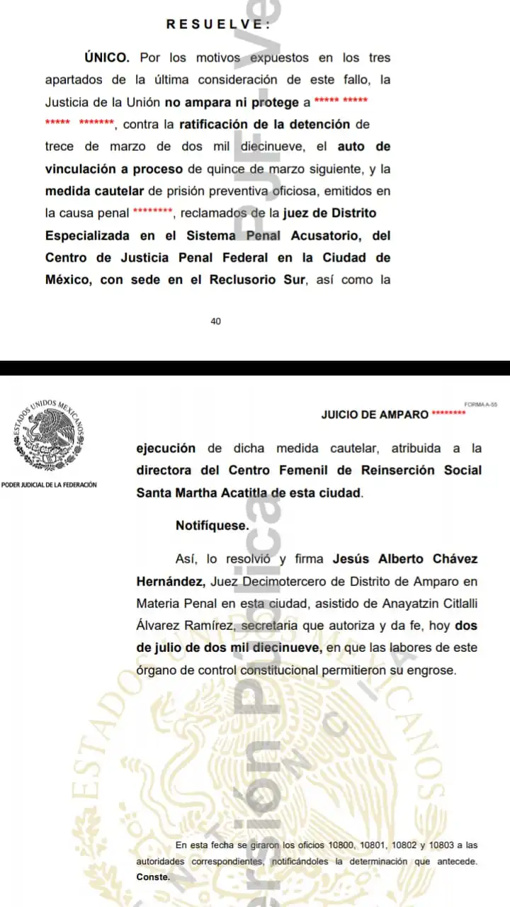 Avala juez vinculación a proceso contra la hija de El Ojos