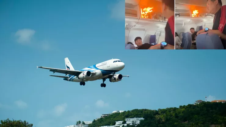 VIDEO: Vuelo de Air China se incendia por explosión de batería de litio en ruta China-Corea