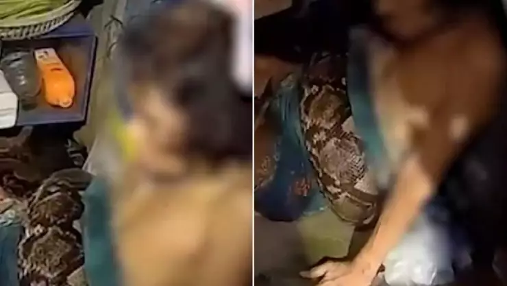 Atrapada por una serpiente