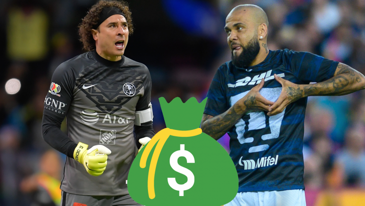 Guillermo Ochoa, Dani Alves, América, Pumas, mejor pagados, liga mx