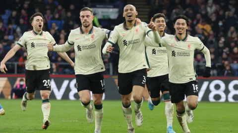 Liverpool celebra el gol ante Crystal Palace