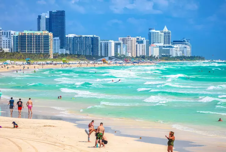 Postal de Miami Beach, en Florida.