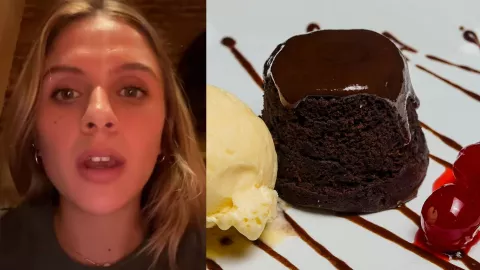 Video Viral: el anillo de casamiento estaba en un volcán de chocolate, pero no era para la mesa correcta.