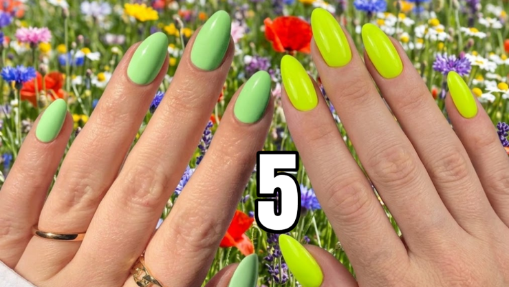 5 tonos de verde para uñas; quedan perfectas para la primavera 2026