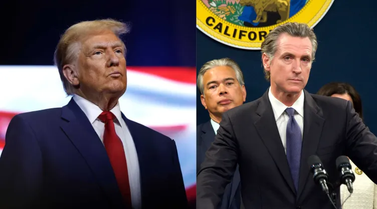 El presidente electo Donald Trump y el gobernador de California, Gavin Newsom.