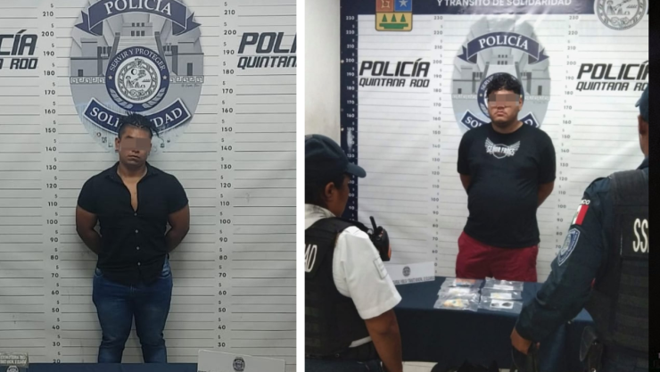 Detienen dos sujetos en Solidaridad por posesión de narcóticos