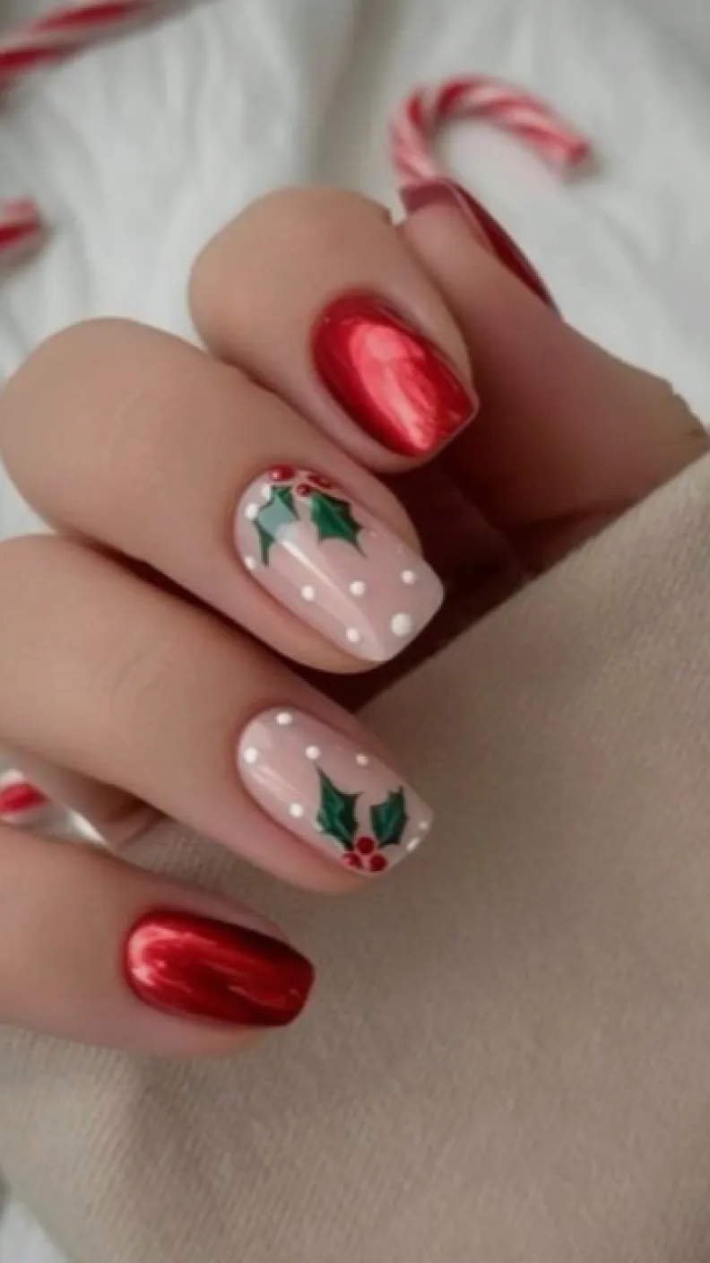 27 ideas de uñas elegantes para Navidad