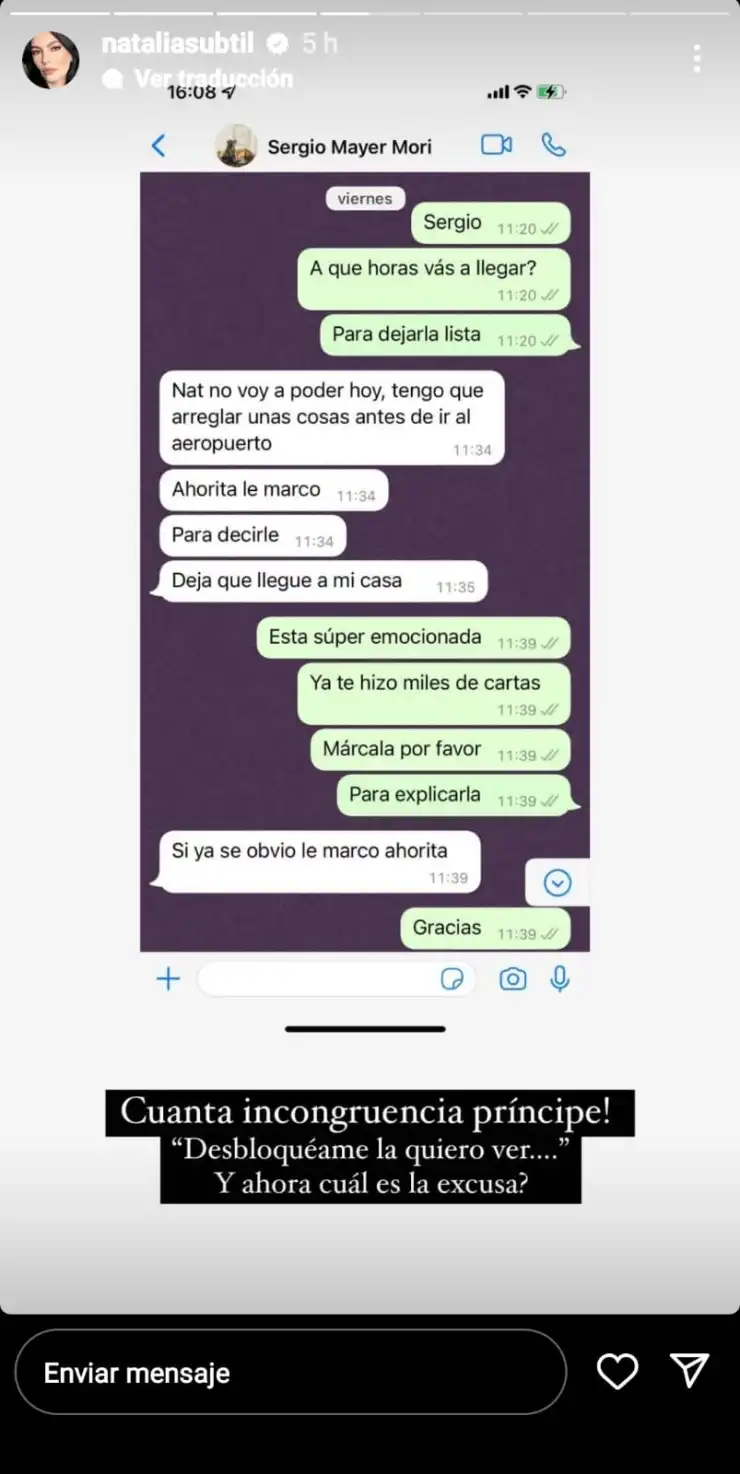 Sergio Mayer Mori deja plantada a su hija; lo exhiben capturas de pantalla.