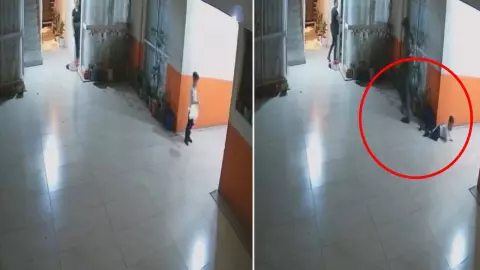 niño fue pateado por un vecino 