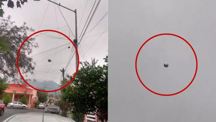 Esfera metálica captada por padre e hijo en pleno cielo
